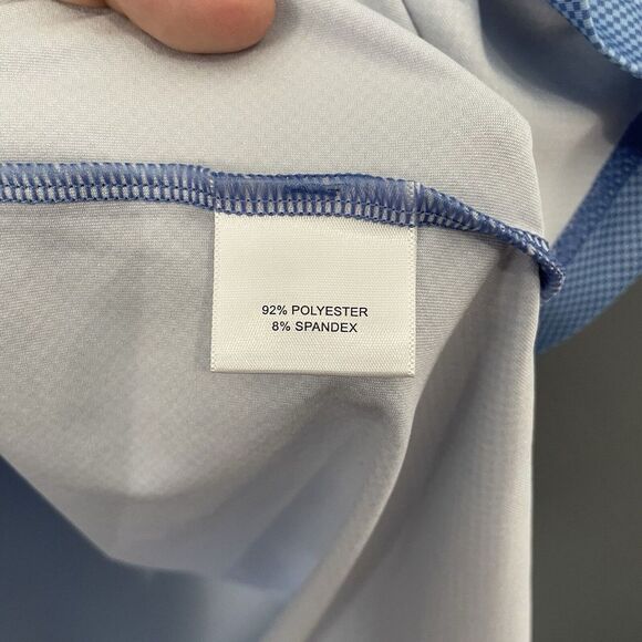 Peter Millar Summer Comfort‎ Polo Shirt Mens Extra Large Blue Square Golf Logo - Picture 6 of 12